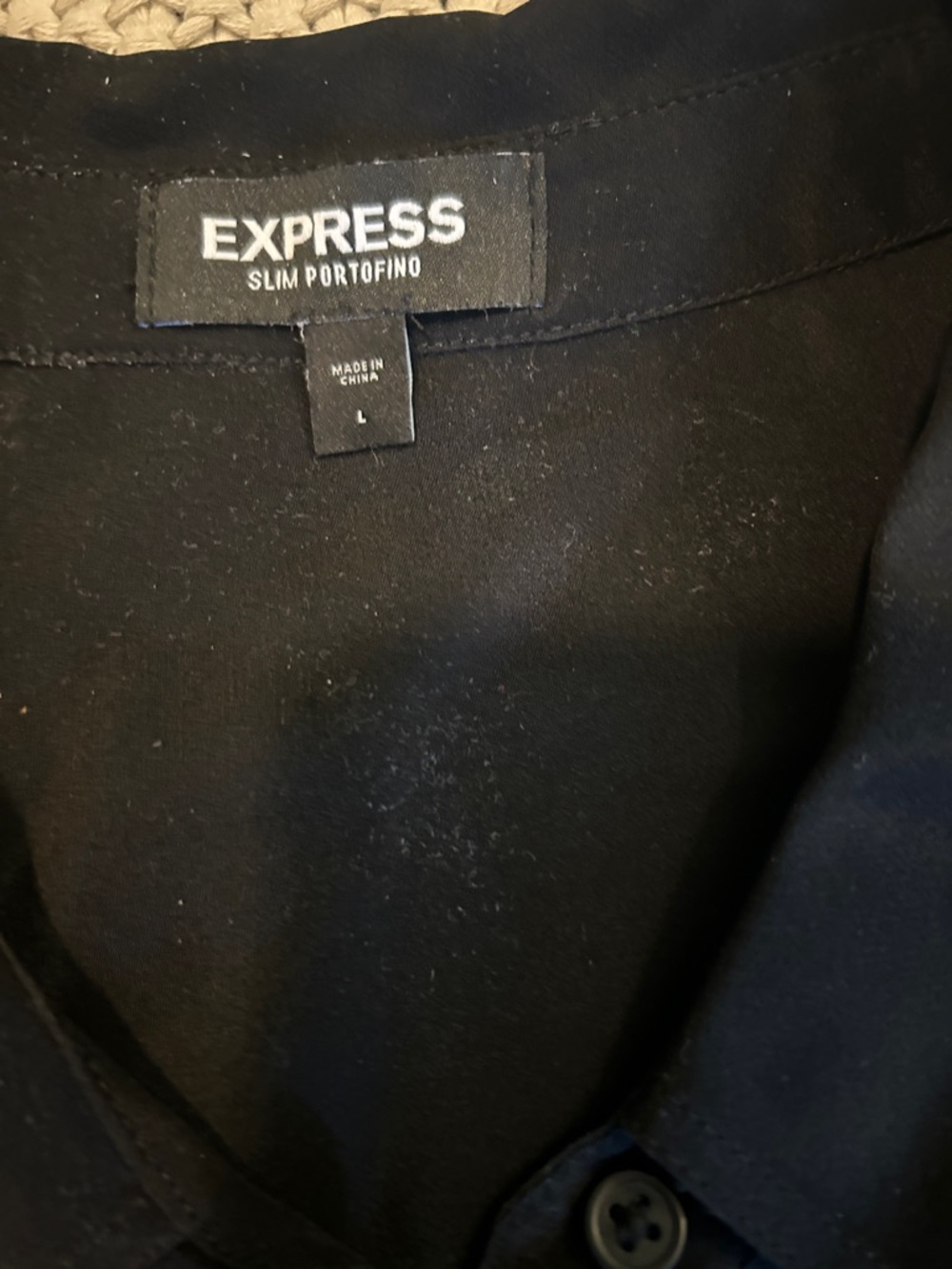 Express slim Portofino Silk Blouse Top Sz L - Picture 2 of 6